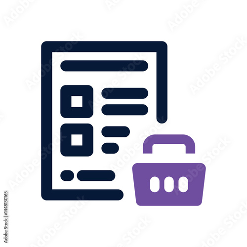 shopping list duotone icon. Sleek and modern vector icon for websites, mobile apps, marketing materials, and corporate design. Fully scalable and ready to use.