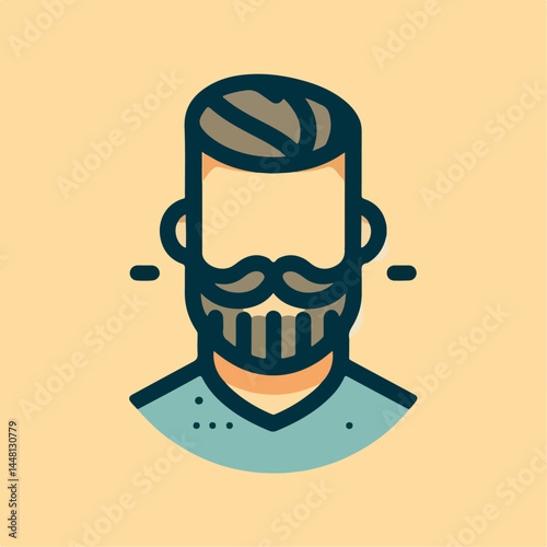 vector illustration of a man with mustache
