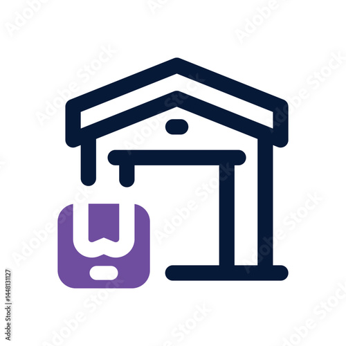 delivery warehouse duotone icon. Sleek and modern vector icon for websites, mobile apps, marketing materials, and corporate design. Fully scalable and ready to use.