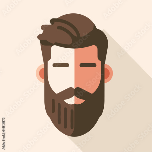 illustration of a person with a mostache and beard