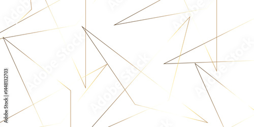Abstract background with liens and triangles shape on white background. White and golden geometric overlapping rectangle pattern Geometric background soft shadows as patten ..White polygon textured .