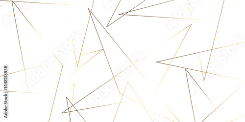 Abstract background with liens and triangles shape on white background. White and golden geometric overlapping rectangle pattern Geometric background soft shadows as patten ..White polygon textured .