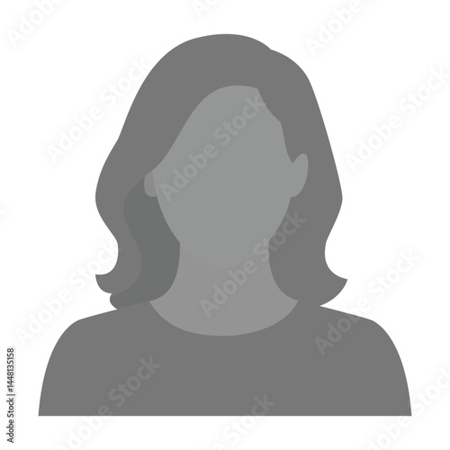 woman head icon silhouette. female avatar profile, face silhouette sign