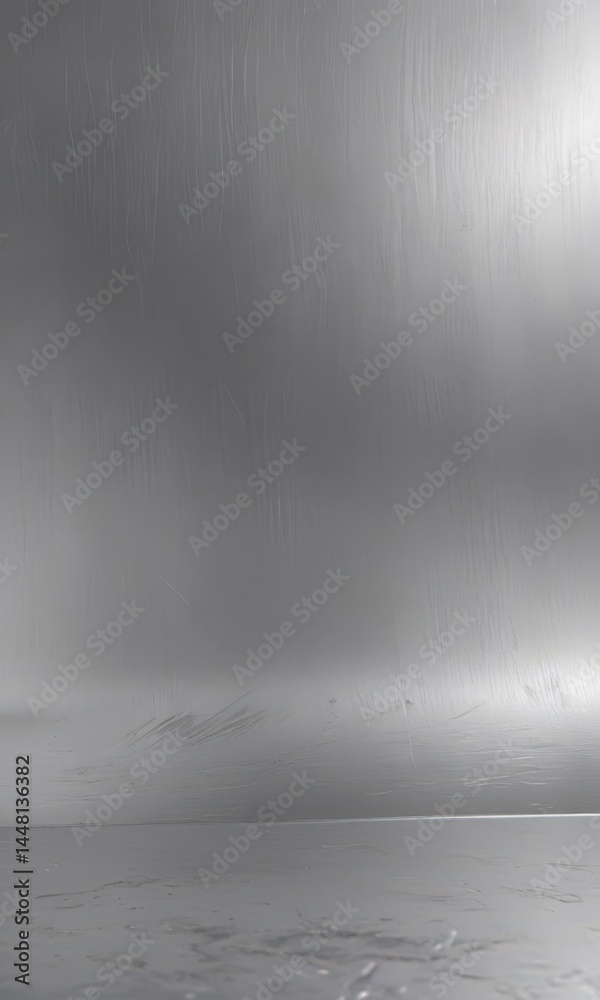 Fototapeta premium Silver metallic backdrop, subtle scratches, brushed finish, texture, reflective, gradient