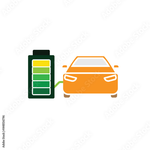 car icon. eco friendly car vector. vector means of transportation. zero emission, green energy, web, technology. Solid design style. template design