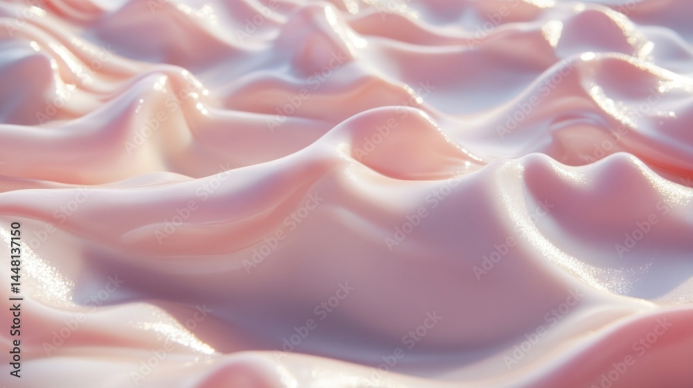 Close-up view of a soft, light pink cosmetic cream texture. Close-up view of a soft, light pink cosmetic cream texture.