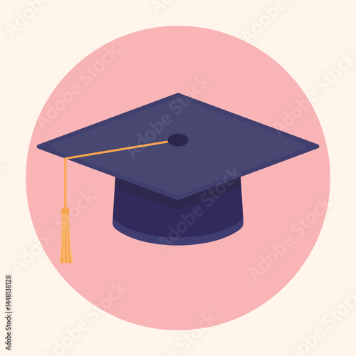 Graduation cap vector illustration. Simple graduation cap icon for celebrating academic achievement and celebration.