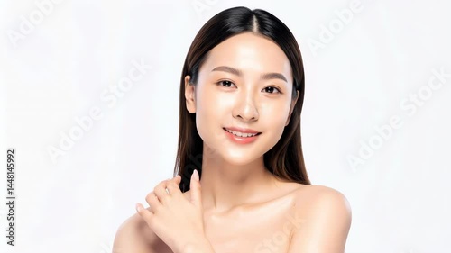 Young Woman with Glowing Skin Sharing Skincare Tips for Healthy Beauty