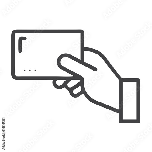 Hand Holding Credit Card Icon for E-Commerce Sites, Online Payment Guides, Digital Banking Resources and Financial Tech Educational Materials