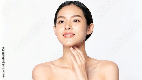Young Woman with Glowing Skin Sharing Skincare Tips for Healthy Beauty