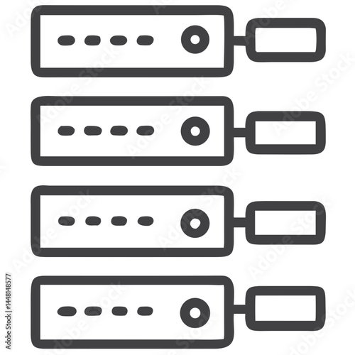 Server Stack Hardware Icon for IT Support Websites, Data Center Services, Cloud Computing Platforms, Network Infrastructure and Tech Education Resources