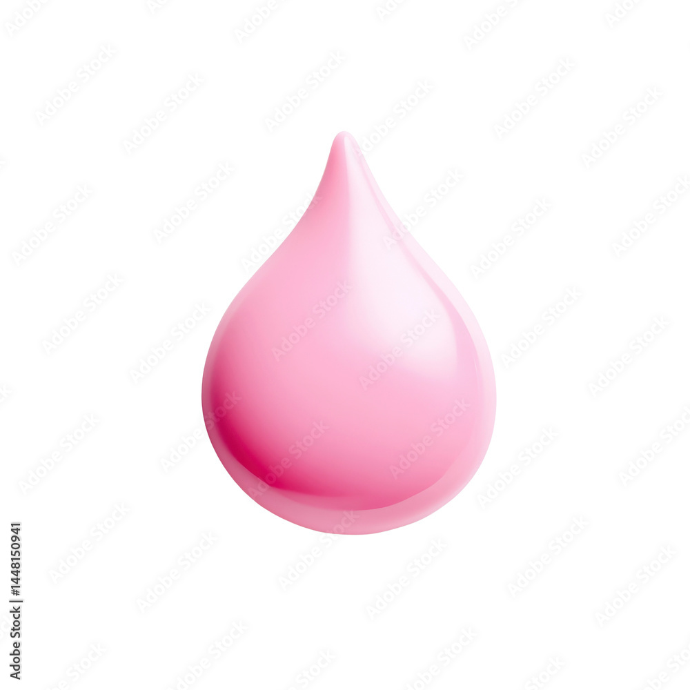 Single Drop of Pink Liquid, Isolated on Black Background Single Drop of Pink Liquid, Isolated on Black Background