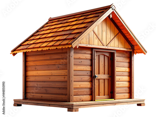 Cozy wooden cabin, perfect for a getaway.