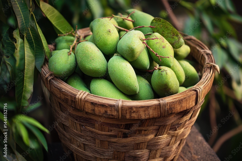 Raw green mango known as aam or kairi in India offers health benefits and is rich in vitamins It s used in chutneys aam panna and pickles Raw green mango known as aam or kairi in India offers health benefits and is rich in vitamins It s used in chutneys aam panna and pickles