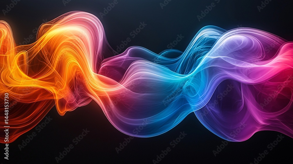 Abstract pattern intertwined with colored light Abstract pattern intertwined with colored light