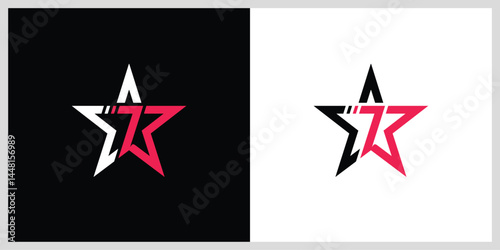 Creative modern seven star logo design template.