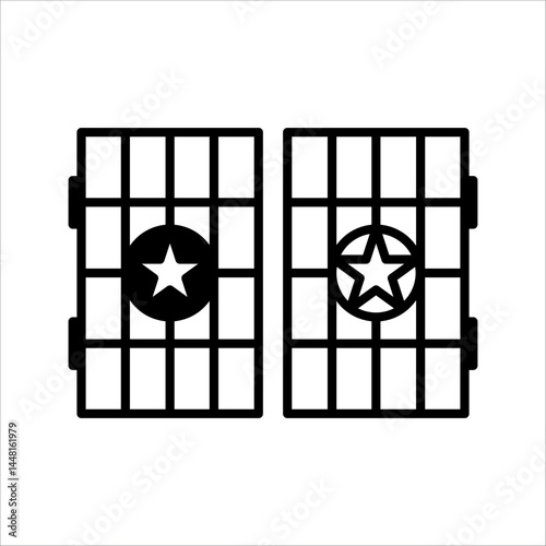 icon set Window grills - vector illustration
