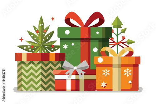 vector illustration of christmas gifts