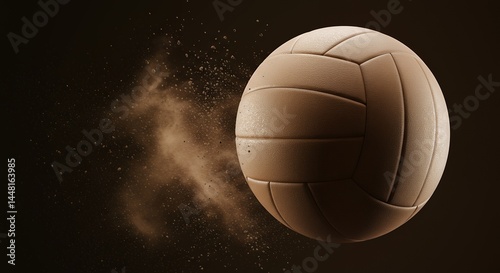 Volleyball Dust Explosion Dark Background