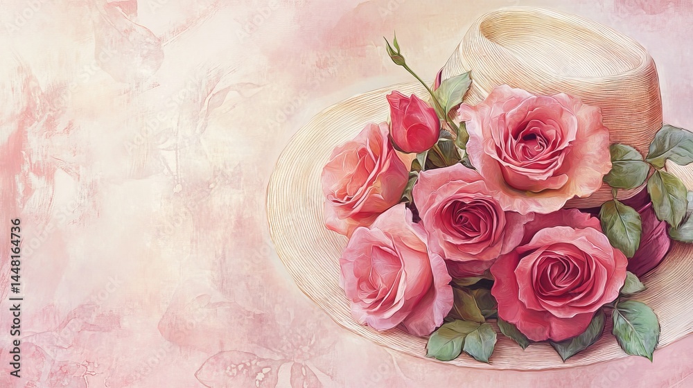 Obraz premium Lifelike Photo Study of a Chicago Peace Rose