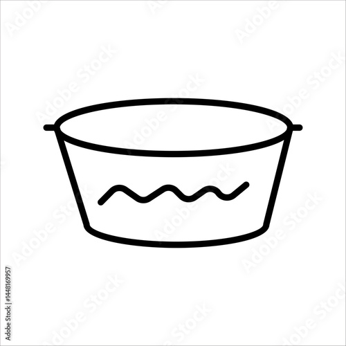 Water basin outline icon. linear style sign for mobile concept and web design. Bath simple line vector icon. Symbol, logo illustration. Pixel perfect vector graphics
