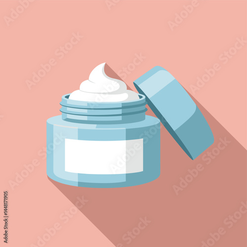 Cosmetic Cream: A meticulously crafted illustration features an open jar of cosmetic cream, offering a visual representation of skincare, beauty, and self-care.