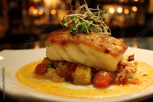 Starter featuring red snapper on dish