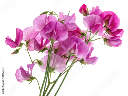Sweet pea flowers bloom beautifully in shades of pink, creating delightful and fragrant display that brightens any space