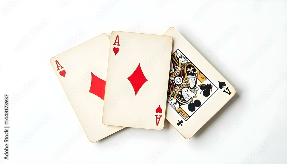 Obraz premium playing cards isolated on white background