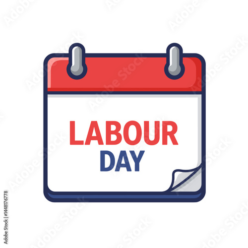Labour Day on Calendar: A close-up shot captures a simple calendar featuring the text "LABOUR DAY" on its face, evoking a sense of remembrance, rest, and recognition. 