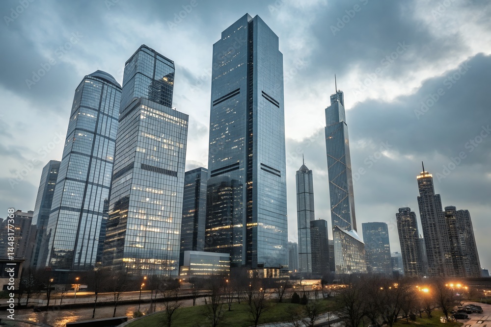Urban Skyscraper Cityscape Modern Business Architecture Background Urban Skyscraper Cityscape Modern Business Architecture Background