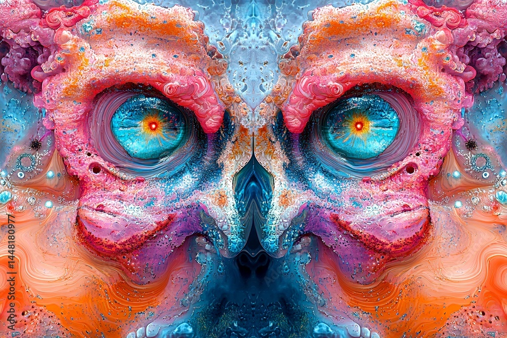 Delusions and hallucinations. Abstract disorder. Hallucination - due to extreme fatigue: abstract image of physical state. Metaphorical extreme fatigue physical senses, of a mental illusion.