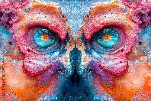 Obraz na płótnie Delusions and hallucinations. Abstract disorder. Hallucination - due to extreme fatigue: abstract image of physical state. Metaphorical extreme fatigue physical senses, of a mental illusion. w salonie