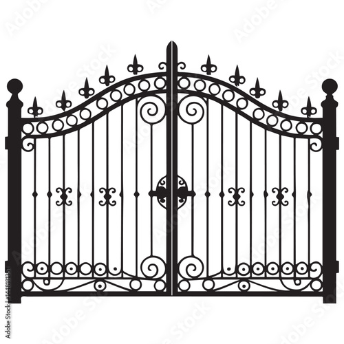 Gate icon Vector Black silhouettes. with white background