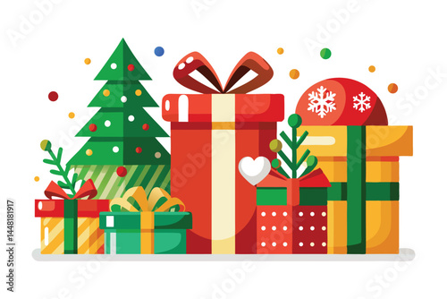 set of colorful gift boxes