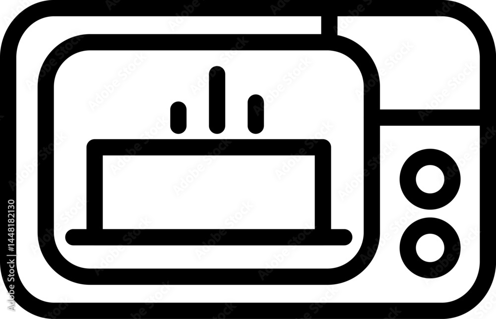 Microwave oven icon in line style. Vector illustration Microwave oven icon in line style. Vector illustration