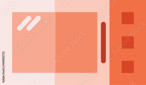 Microwave oven icon in flat style
