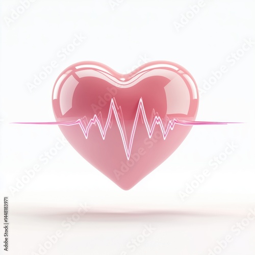 Heartbeat health pulse symbol showcasing love and well-being in a creative design