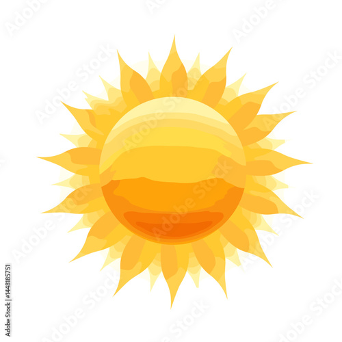 Golden Orb of the Sky: A vibrant illustration of the sun radiates warmth and light, with meticulously crafted details capturing the celestial body's brilliance.