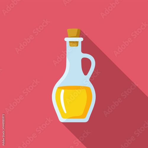 Golden Essence in a Glass Bottle: An illustrated glass bottle, filled with golden oil, sits gracefully against a minimalist background, evoking a sense of purity and natural nourishment.