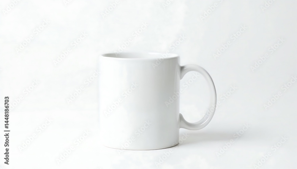 Fototapeta premium White Mug Isolated on White Background
