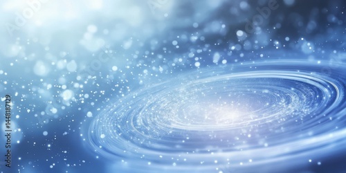 Background shows pastel shimmer, light wave spin