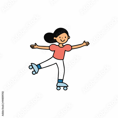 girl Skating on rollerblades