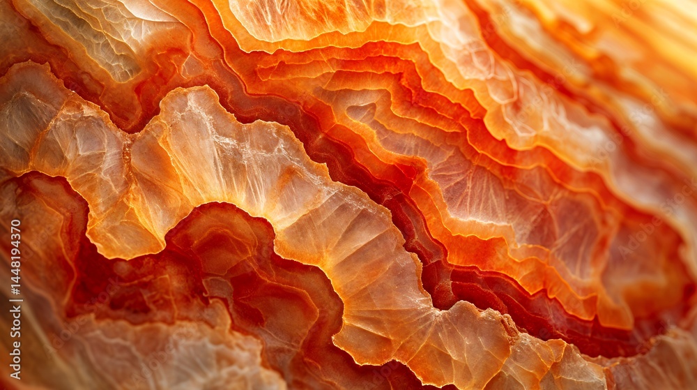 custom made wallpaper toronto digitalVibrant orange and white banded agate stone texture, close-up of layered mineral pattern background.