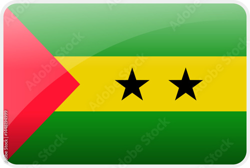 Flag Icon of Sao Tome and Principe Country,National Vector Flag Iconic Symbol and Colors of Sao Tome and Principe flag