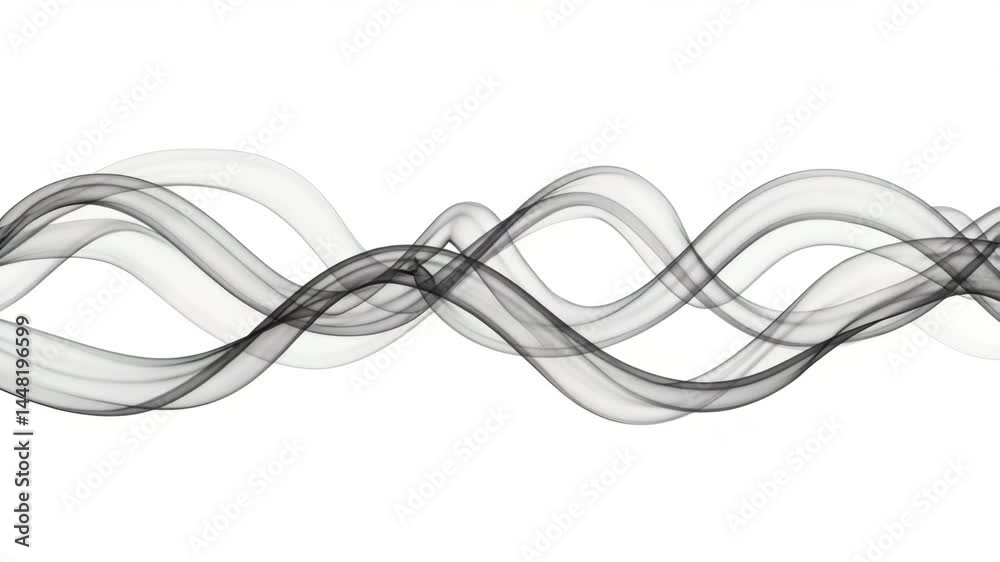 Abstract Black and White Flowing Smoke Waves Abstract Black and White Flowing Smoke Waves