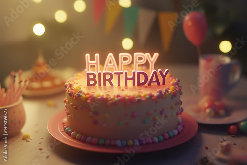 Happy Birthday design templates and background. AI generative.