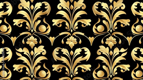 Luxurious Golden Baroque Pattern Background with Elegant Design