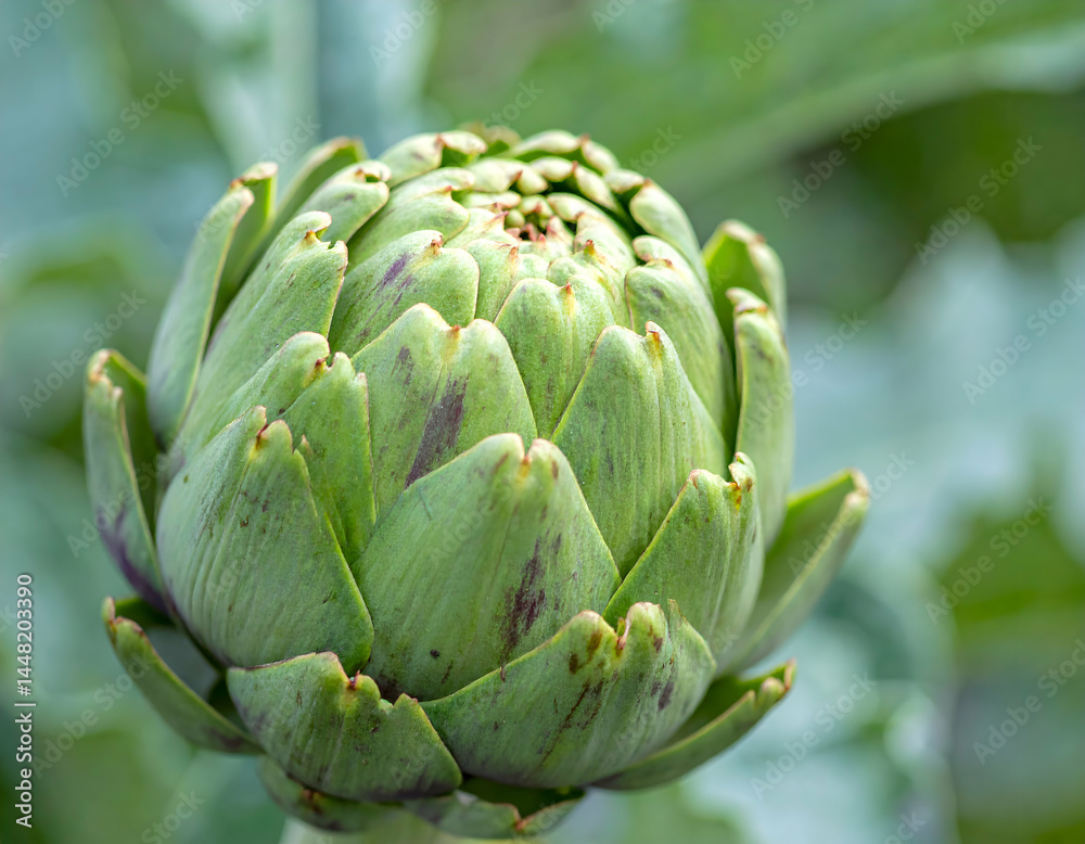 Obraz premium Close Up Of Fresh Green Artichoke Bud