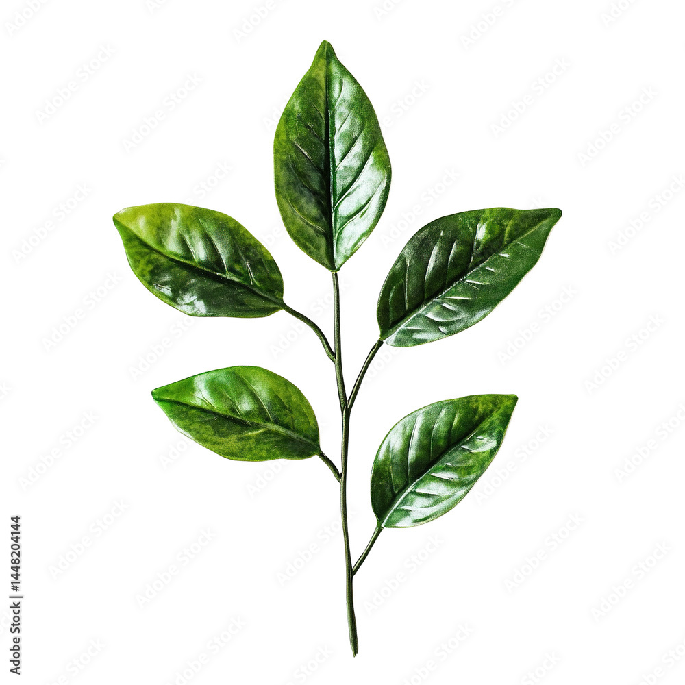 Fototapeta premium Lush green foliage against stark darkness showcasing organic vitality and simplicity